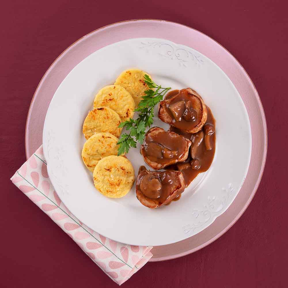 Receita de Escalope de Mignon Suíno com Molho de Cogumelos
